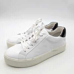 Vince Benfield Leather Platform Sneaker Shoes Women's White/Black Size US9M EU40